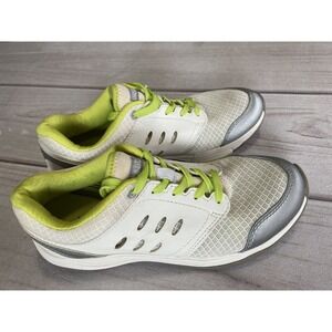 Vionic Women's Venture Orthaheel Sneaker Ivory Gray Lime Shoes Size 7
